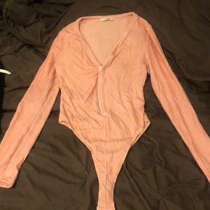 Baby Pink Ribbed Fashion Nova Bodysuit